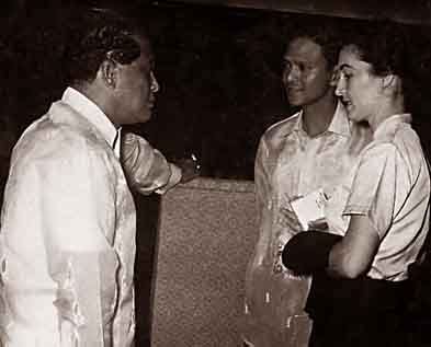 Top: The former and late President Carlos P.Garcia of the Philippines chatting with Monching & Helen at a party at Malacañang Palace, Manila Philippines 1960-ish.