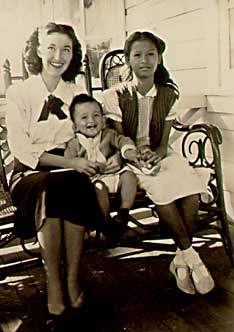 My mother, Helen Limjoco, my brother Randy and Tita Mila as a young woman, circa 1948