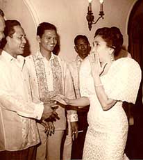 Top-R to L: Congressman Cabangbang, Monching, First Lady Mrs. Carlos P.Garcia at another function at Malacañang.