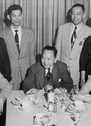 Left: “Goring” with  Carlos P. Romulo,(center) in New York Ctiy in the 1950’s
